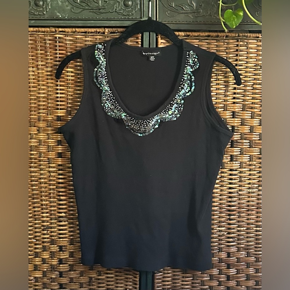 By Design Black Bling Top